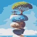 Набір для розпису по номерах Strateg Будинок на камінні 20х20 см (HH5746)