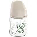 Скляна пляшка Nip Зелена серія Вишенька, з широкою горловиною, латекс, бежева, 120 мл (35116)