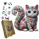 Пазл деревянный Цветущий Котенок, А5, 35 элементов, Картонная коробка