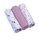Многоразовые пеленки BabyOno, муслин, 70х70 см, сиреневый с белым, 3 шт. (348/04)