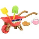 Песочный набор 175536 тачка с лопатками, граблями, воронкой и формочками для игры на пляже и в песочнице