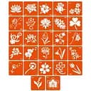 Набір трафаретів для біо-тату F - квіти f_simple_5x5_27_1