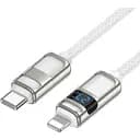 Кабель Hoco U137 Line PD charging data cable with display iP Білий