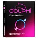 Презервативи латексні Dolphi Double effect з ребрами, точками та двома видами змазки: розігріваюча та анастетик, 3 шт. (DOLPHI/Double effect/3)