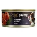 Влажный корм для щенков всех пород Savory Dog All breeds Puppy с курицей и кроликом 100 г