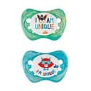 Пустушка Nip Я унікум № 2, силіконова, 5-18 міс., 2 шт., зелений з блакитним (31313)