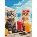 Алмазная мозаика без подрамника Ideyka Котики на отдыхе 30х40 см (AMC7998)