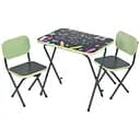 Детский столик Bambi Creative складной с двумя стульчиками 3 позиции по высоте салатовый