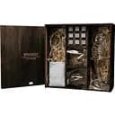 Подарунковий набір віскі Whiskey Stones з камінням для віскі в дерев'яному пеналі №3 + декантер і 2 склянки + щипці + мішечок