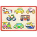 Дерев'яна рамка-вкладиш Viga Toys Кольоровий транспорт 8 елементів (50016)