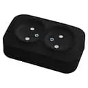 Розетка HOROZ ELECTRIC Eva, двойная накладная, черная