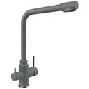Смеситель под фильтр Platinum KT 8201 (8626) поворотный двухрычажный из нержавеющей стали серый металлик