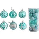 Набір новорічних прикрас 24 іграшки на ялинку з малюнками, блакитного кольору (160826)