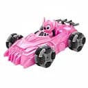 Радіокерована машина 6824-02 рожева з фігуркою героя, роликовими колесами та пультом 27MHz