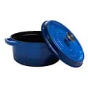 Чугунная кастрюля 4.5 л эмалированная с крышкой для тушения запекания Синий Premium Cookware HP-1-19-BLUE