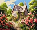 Набір для розпису по номерах. "Затишний будиночок" 40х50см КНО6338