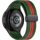 Ремінець для Samsung Galaxy Watch 5 40mm - зелено-червоний ширина кріплення 20мм силікон Watchbands Cls-line-black (W36-0WB66352299)