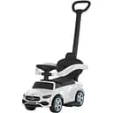 Каталка-толокар 2 в 1 668L-1, з батьківською ручкою, звукові ефекти, підставка для ніг, шкіряне сидіння