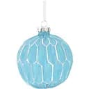 Елочный шарик Chomik стеклянный соты рельеф 8 см голубой (5900779842410_3)