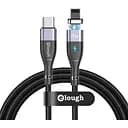 Кабель магнітний зі швидкою зарядкою Elough 14 Contact 3 A, Type C/Lightning, 0.5 м, плаский конектор, сірий (13797)