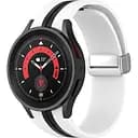 Ремінець для Samsung Galaxy Watch 6 40mm 6 44mm - біло-чорний ширина кріплення 20мм силікон Watchbands Cls-line (W15-7WB74647064)