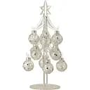 Елочка стеклянная J-line декоративная настольная с шариками 21 см белая (6521)