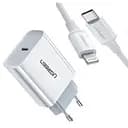 Сетевое зарядное устройство Ugreen CD137 PD 20W Fast Charger + USB-C to Lightning Cable Suit 1 м