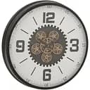 Настенные часы J-line круглые в деревянном корпусе черного цвета 60 см с движущимся механизмом (48908)