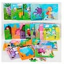 Дерев’яна іграшка Пазли, 9 деталей (тварини, транспорт, морські мешканці), 9x9x0.5 см (В асортименті)