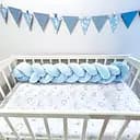 Бортик для кроватки Косичка голубой
