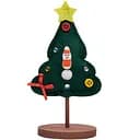 Новорічний декор Devilon ялинка з повсті на дерев'яній підставці 7x7x15 см (060481)