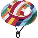 Панамка для животных Ginger S цветная полоска с регулируемой затяжкой ОГ-27 см d-8.5 см