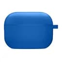 Силиконовый футляр с микрофиброй для наушников Airpods 4 Синий / Royal blue