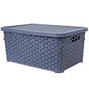 Кошик Diomedea з кришкою 34.5x24.5x15.5 см 10 л сіро-блакитний (К13-121) 