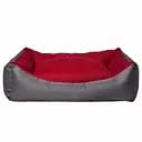 Диван для животных Milord Dondurma прямоугольный с бортиками размер XL серый с красным (VR07//2414)