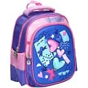 Дитячий рюкзак JD2421 з двома відділеннями та зовнішніми кишенями, синій з рожевим