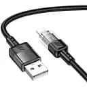 Кабель Hoco Lightning Spirit прозрачный зарядный кабель для передачи данных U129 2.4A 1.2 м