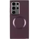 TPU чехол Epik Bonbon Metal Style with MagSafe для Samsung Galaxy S24 Ultra Бордовый / Plum