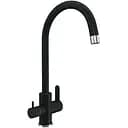 Змішувач під фільтр Platinum 9A NESP (8204) поворотний двоважільний з нержавіючої сталі чорний матовий