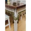 Скатертина силіконова з оливковою бахромою з перлами 170х100 см