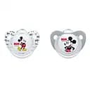 Силиконовая пустышка Nuk Trendline Disney Mickey, ортодонтическая, 6-18 мес., 2 шт., серый с белым (10176213)