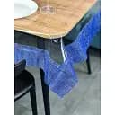 Скатерть силиконовая с синей стразовой лентой 340х100 см