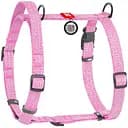 Шлея для собак Waudog Re-cotton H-подібна з QR паспортом світловідбиваюча L 60-85 см рожева