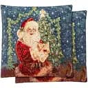 Наволочка новогодняя Lefard Home Textile Willa гобеленовая с люрексом 45х45 см синяя (716-112)