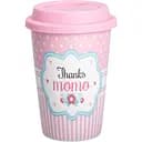 Склянка керамічна Liling Rongxiang Ceramic thanks momo з силіконовою кришкою 420 мл RX-N240288TM