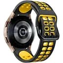 Ремінець для Samsung Galaxy Watch FE - чорно-жовтий ширина кріплення 20мм силікон Watchbands Galaxy Sport (W40-0WB72254558)