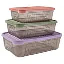Контейнер пластиковий Herevin Rectangular Storage Bowl Set-2024 Colours 3 шт. (163332-150)