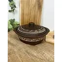 Котел с крышкой керамический (глиняный) резной Ангоб 3 л