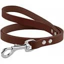 Поводок для собак BronzeDog Barksi Premium кожаный M 122х1.2 см коричневый