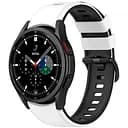 Ремешок для Samsung Galaxy Watch FE - бело-черный ширина крепления 20мм силикон Watchbands Ricco (FEWB46790094)